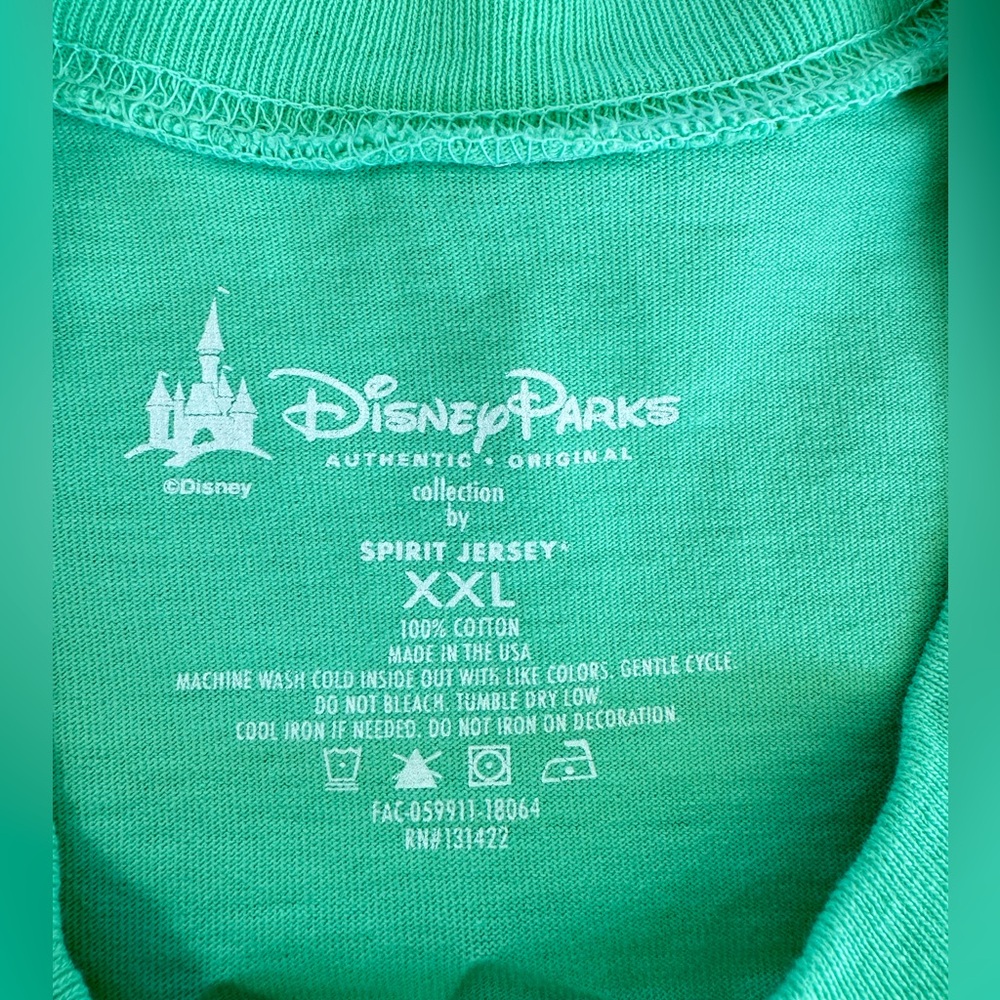 Disneyland Little Mermaid Spirit Jersey Green with Purple Puff Lettering Sz XXL - Picture 5 of 10